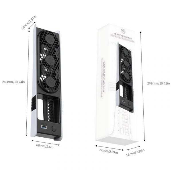 فن خنک کننده جی‌ وای‌ اس | کولینک فن JYS مدل مناسب کنسول بازی PS5 Pro و Slim با RGB